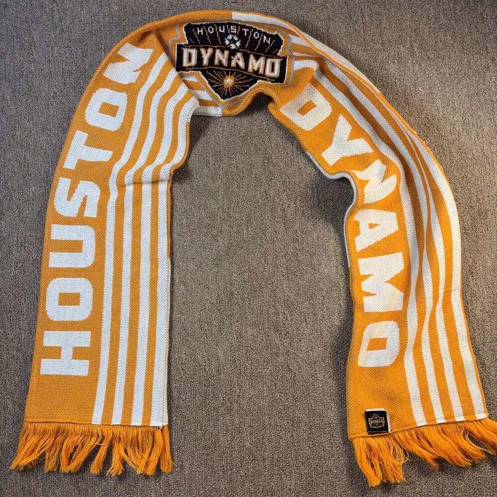 Houston Dynamo Soccer Team Winter Scarf Officially Licensed Orange White ADIDAS